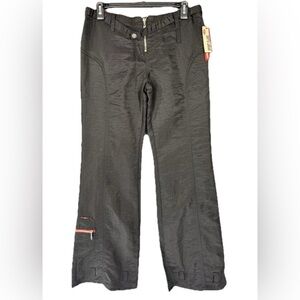Vtg Y2K Unionbay Pants Sz 5 (30x31) Sport Flare Low Rise Loose Nylon Zippers NEW